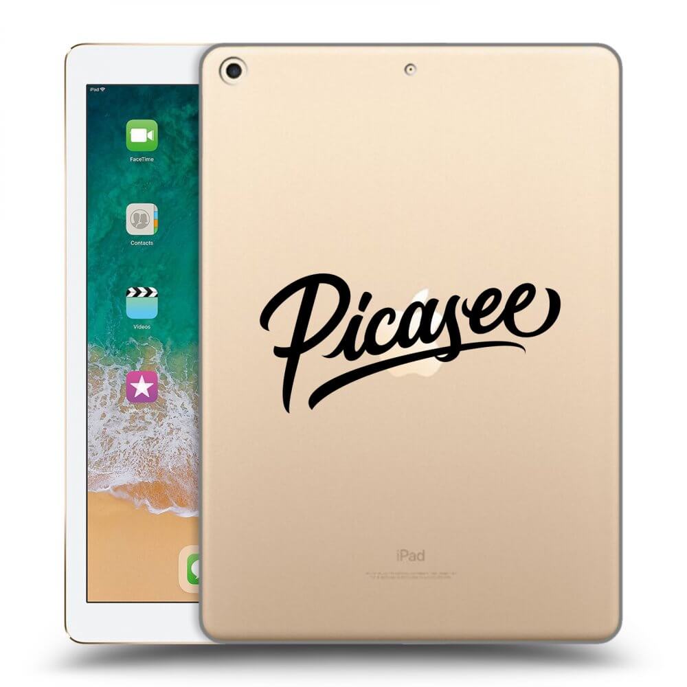 Picasee transparente Silikonhülle für Apple iPad 9.7" 2017 (5. gen) - Picasee - old logo - black