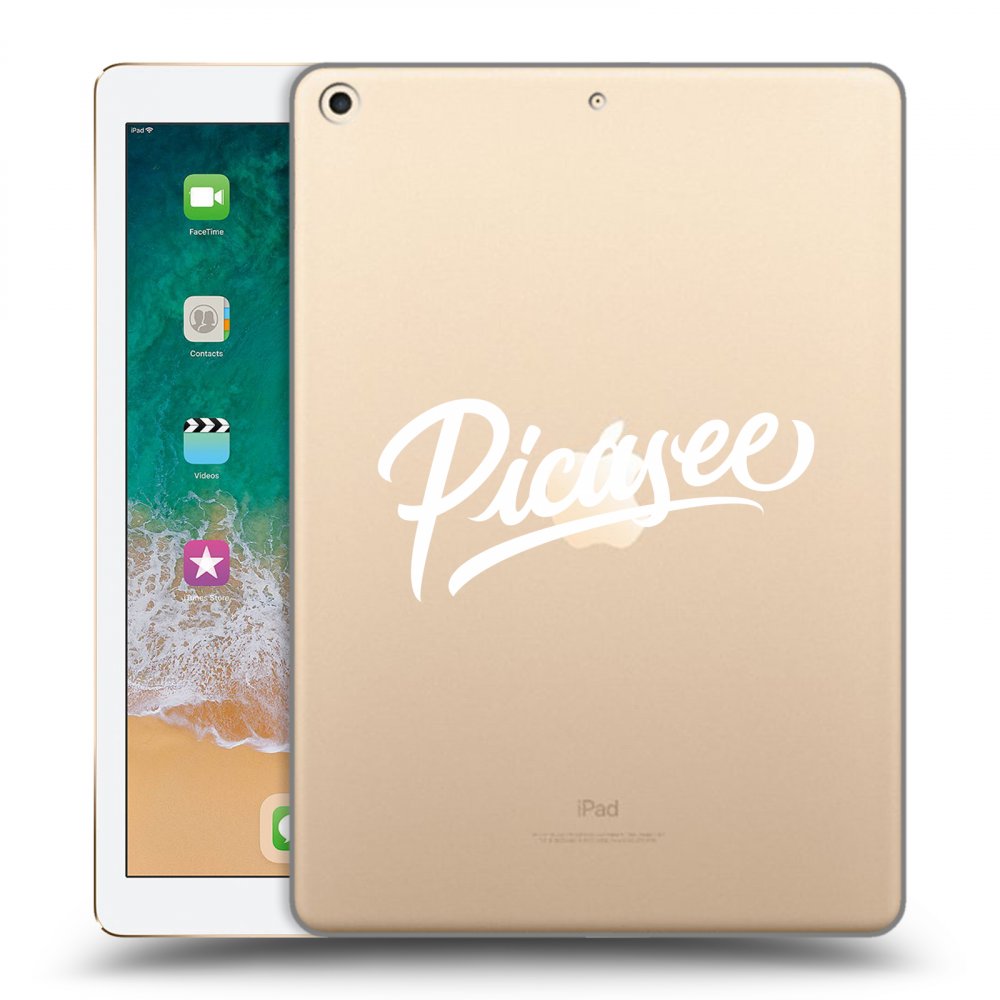 Picasee transparente Silikonhülle für Apple iPad 9.7" 2017 (5. gen) - Picasee - old logo - white