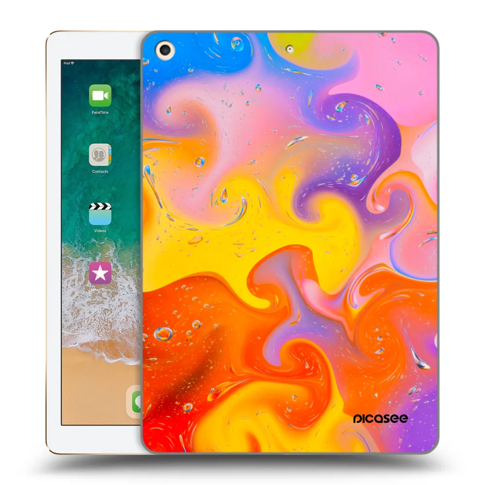 Picasee transparente Silikonhülle für Apple iPad 9.7" 2017 (5. gen) - Bubbles