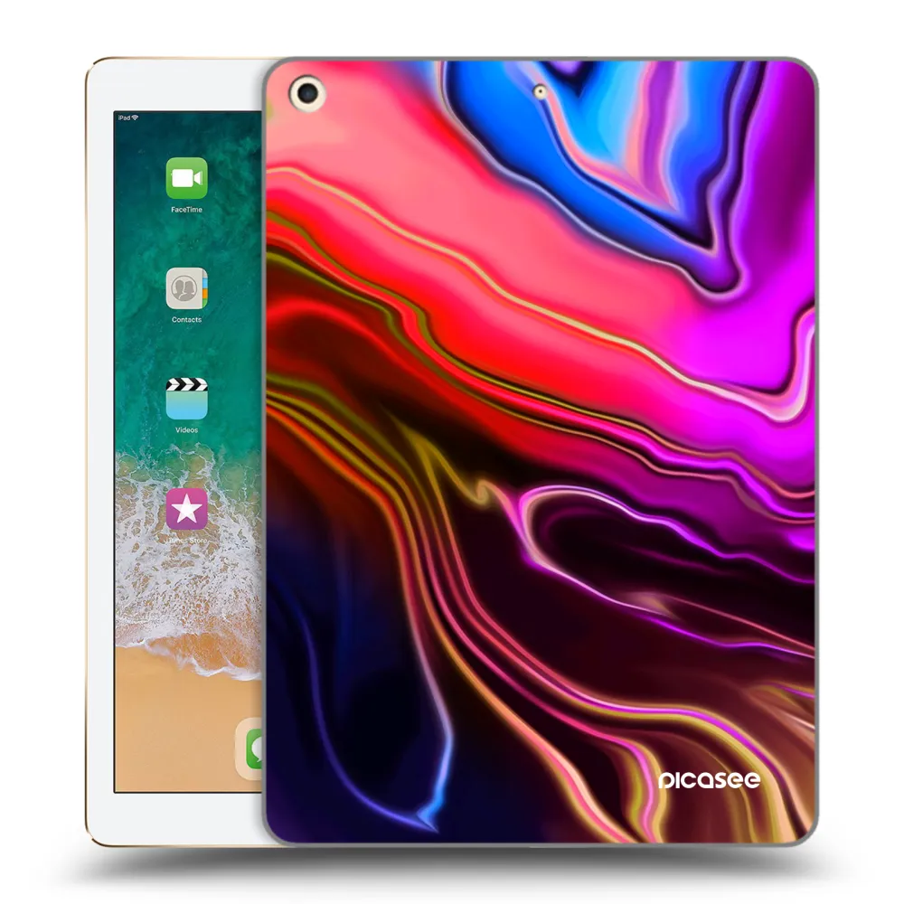 Picasee transparente Silikonhülle für Apple iPad 9.7" 2017 (5. gen) - Electric