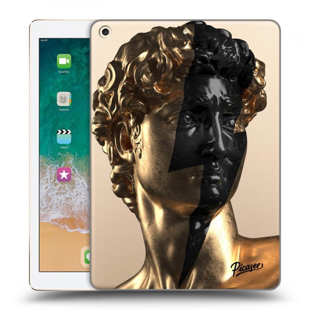 Picasee transparente Silikonhülle für Apple iPad 9.7" 2017 (5. gen) - Wildfire - Gold