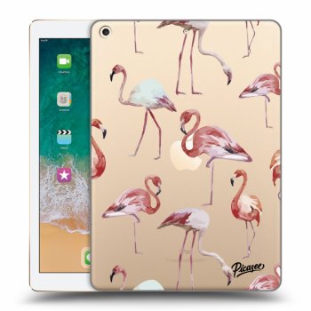 Picasee transparente Silikonhülle für Apple iPad 9.7" 2017 (5. gen) - Flamingos
