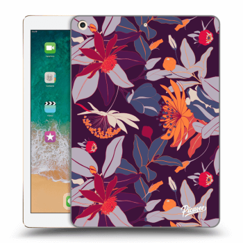 Picasee transparente Silikonhülle für Apple iPad 9.7" 2017 (5. gen) - Purple Leaf