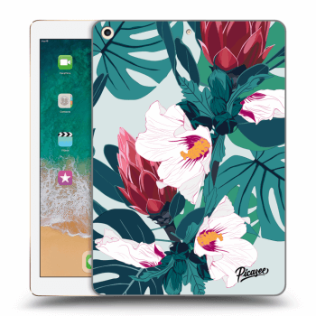 Picasee transparente Silikonhülle für Apple iPad 9.7" 2017 (5. gen) - Rhododendron