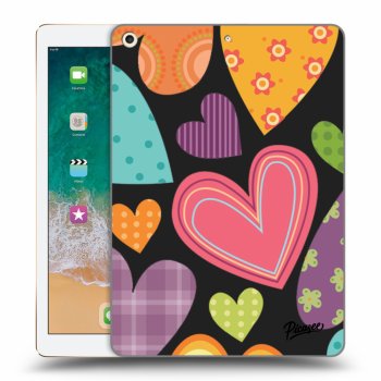 Picasee Schwarze Silikonhülle für Apple iPad 9.7" 2017 (5. gen) - Colored heart
