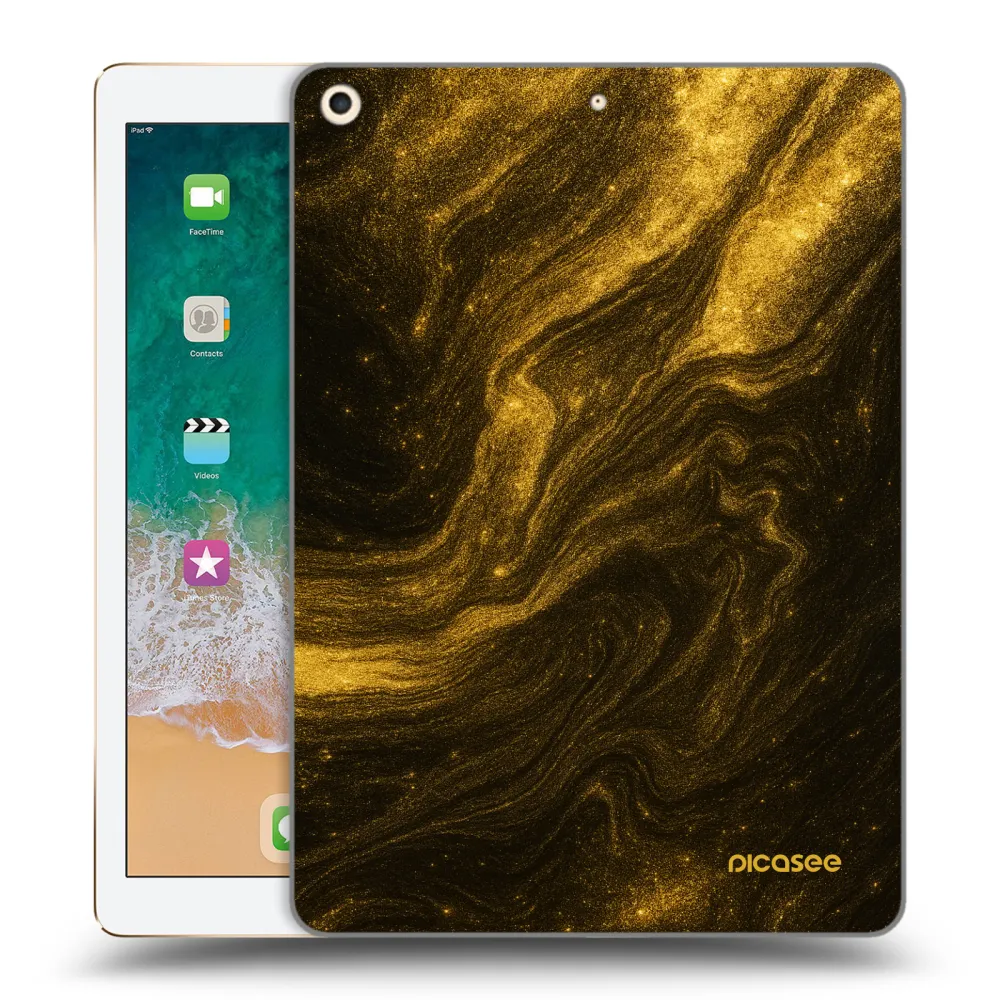 Picasee transparente Silikonhülle für Apple iPad 9.7" 2017 (5. gen) - Black