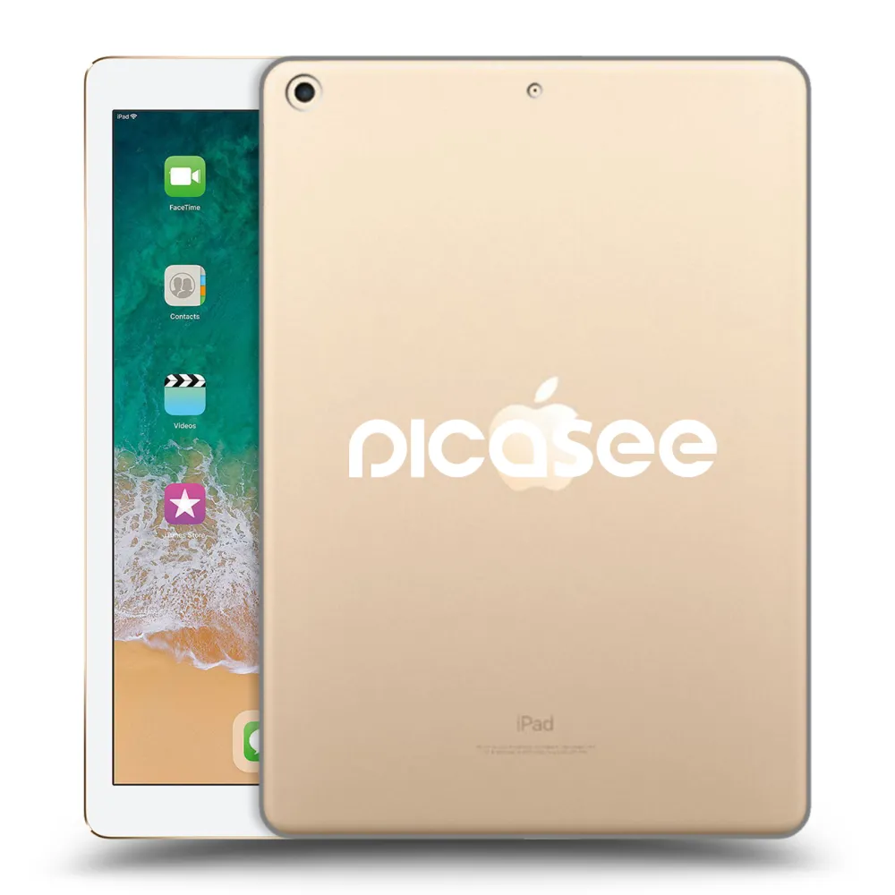 Picasee transparente Silikonhülle für Apple iPad 9.7" 2017 (5. gen) - Picasee - new logo - white