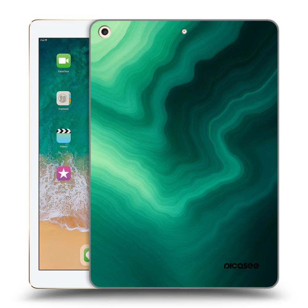 Picasee transparente Silikonhülle für Apple iPad 9.7" 2017 (5. gen) - Malachite