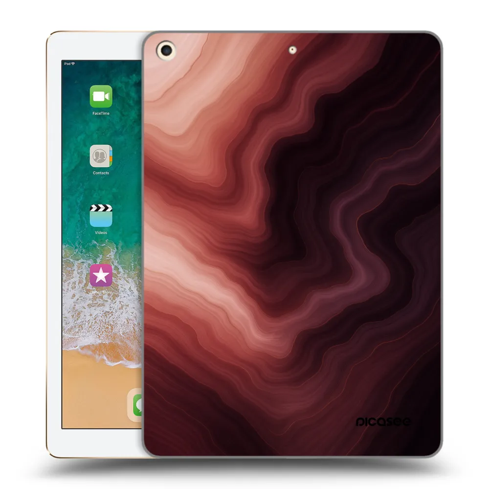 Picasee transparente Silikonhülle für Apple iPad 9.7" 2017 (5. gen) - Rouge