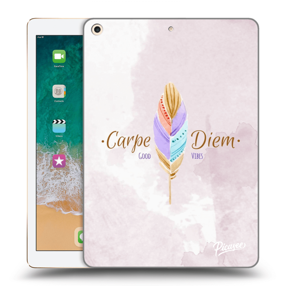 Picasee transparente Silikonhülle für Apple iPad 9.7" 2017 (5. gen) - Carpe Diem