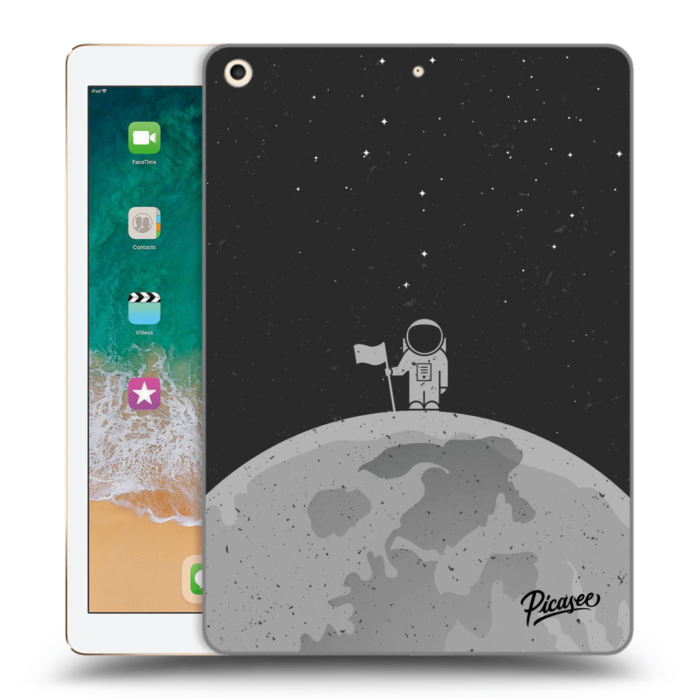 Picasee Schwarze Silikonhülle für Apple iPad 9.7" 2017 (5. gen) - Astronaut