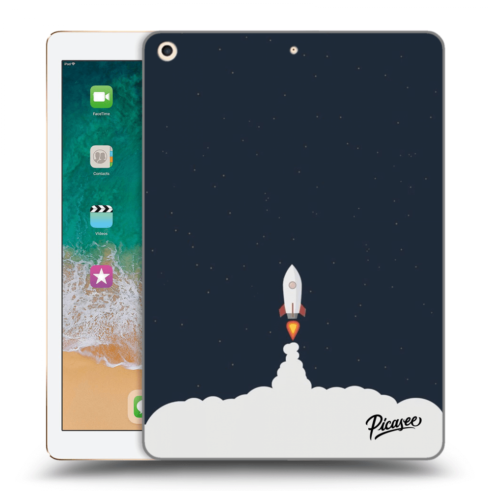 Picasee Schwarze Silikonhülle für Apple iPad 9.7" 2017 (5. gen) - Astronaut 2