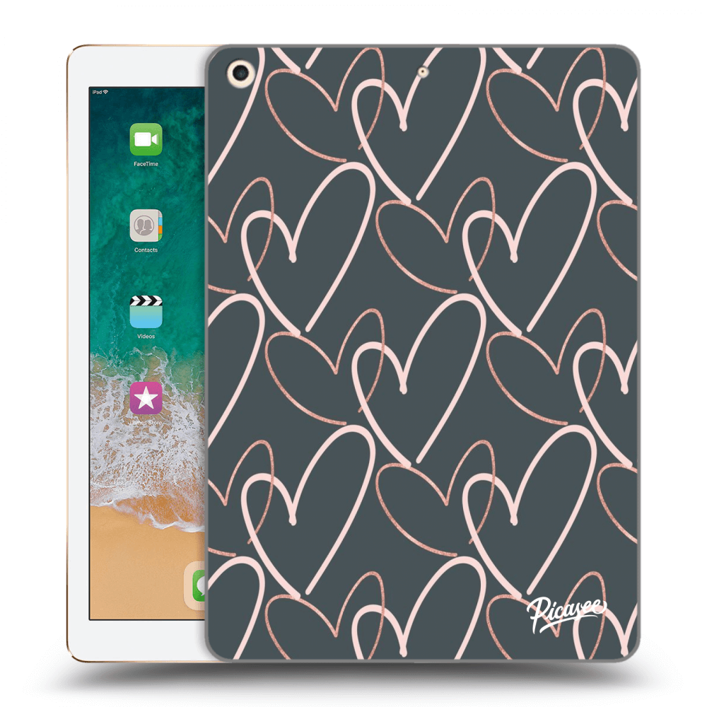 Picasee Schwarze Silikonhülle für Apple iPad 9.7" 2017 (5. gen) - Lots of love