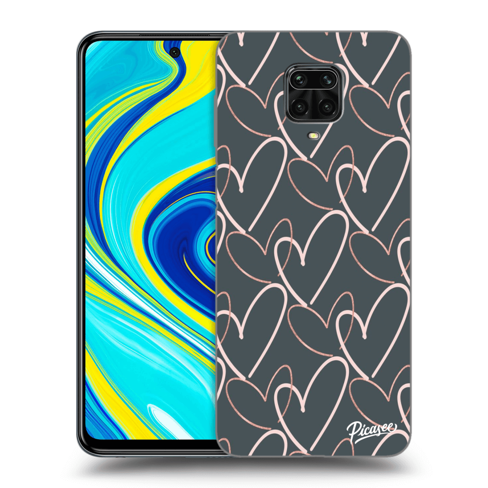 Picasee Xiaomi Redmi Note 9 Pro Hülle - Schwarzes Silikon - Lots of love