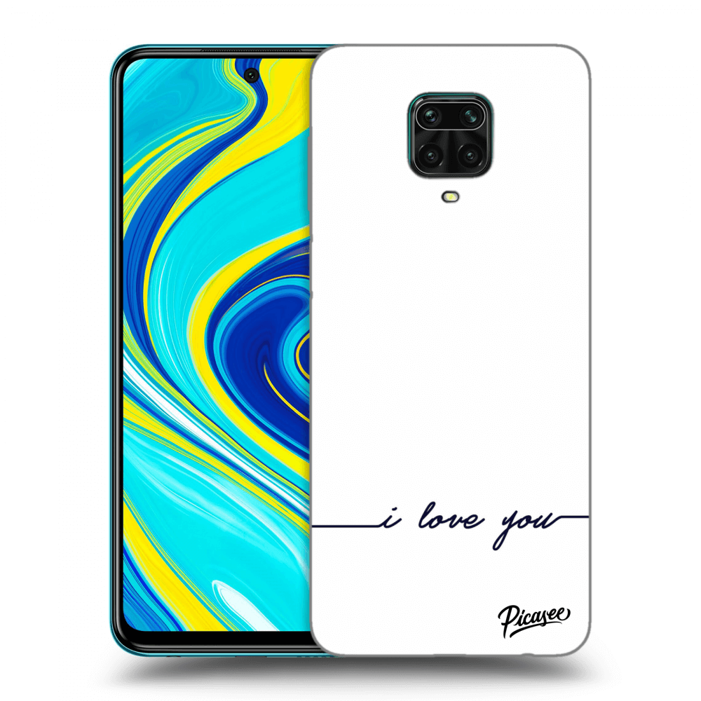 Picasee Xiaomi Redmi Note 9S Hülle - Schwarzes Silikon - I love you
