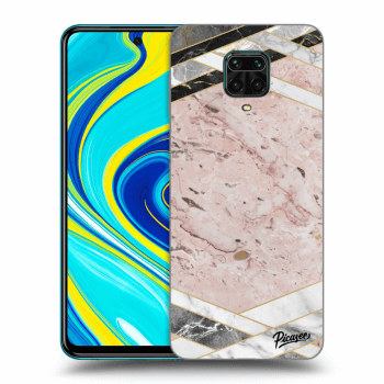 Picasee Xiaomi Redmi Note 9S Hülle - Transparentes Silikon - Pink geometry