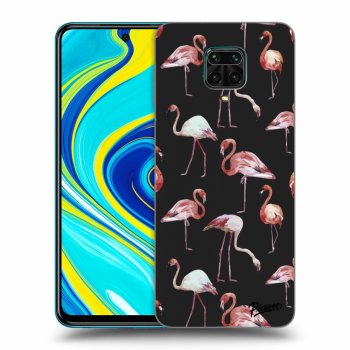 Picasee Xiaomi Redmi Note 9S Hülle - Schwarzes Silikon - Flamingos