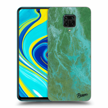 Picasee Xiaomi Redmi Note 9S Hülle - Schwarzes Silikon - Green marble