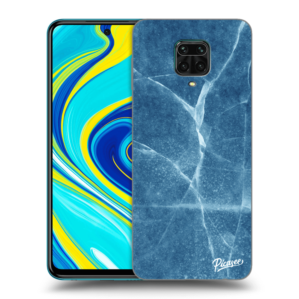 Picasee Xiaomi Redmi Note 9S Hülle - Schwarzes Silikon - Blue marble