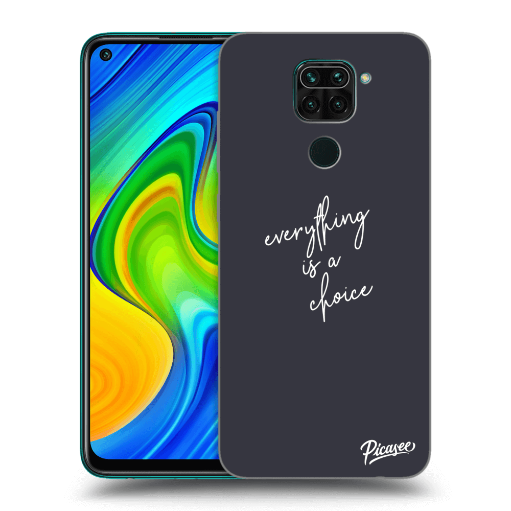 Picasee Xiaomi Redmi Note 9 Hülle - Schwarzes Silikon - Everything is a choice