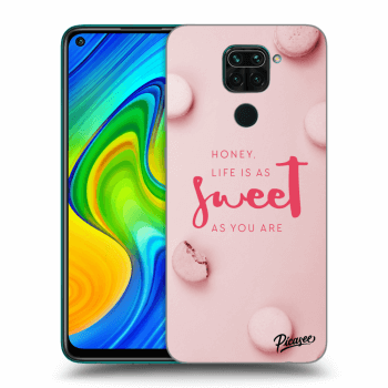 Picasee Xiaomi Redmi Note 9 Hülle - Schwarzes Silikon - Life is as sweet as you are