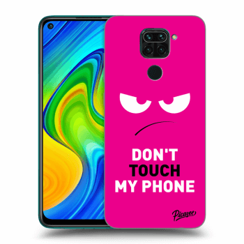 Picasee Xiaomi Redmi Note 9 Hülle - Schwarzes Silikon - Angry Eyes - Pink