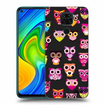 Picasee Xiaomi Redmi Note 9 Hülle - Schwarzes Silikon - Owls