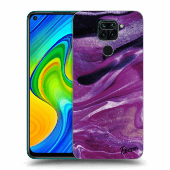 Picasee Xiaomi Redmi Note 9 Hülle - Schwarzes Silikon - Purple glitter