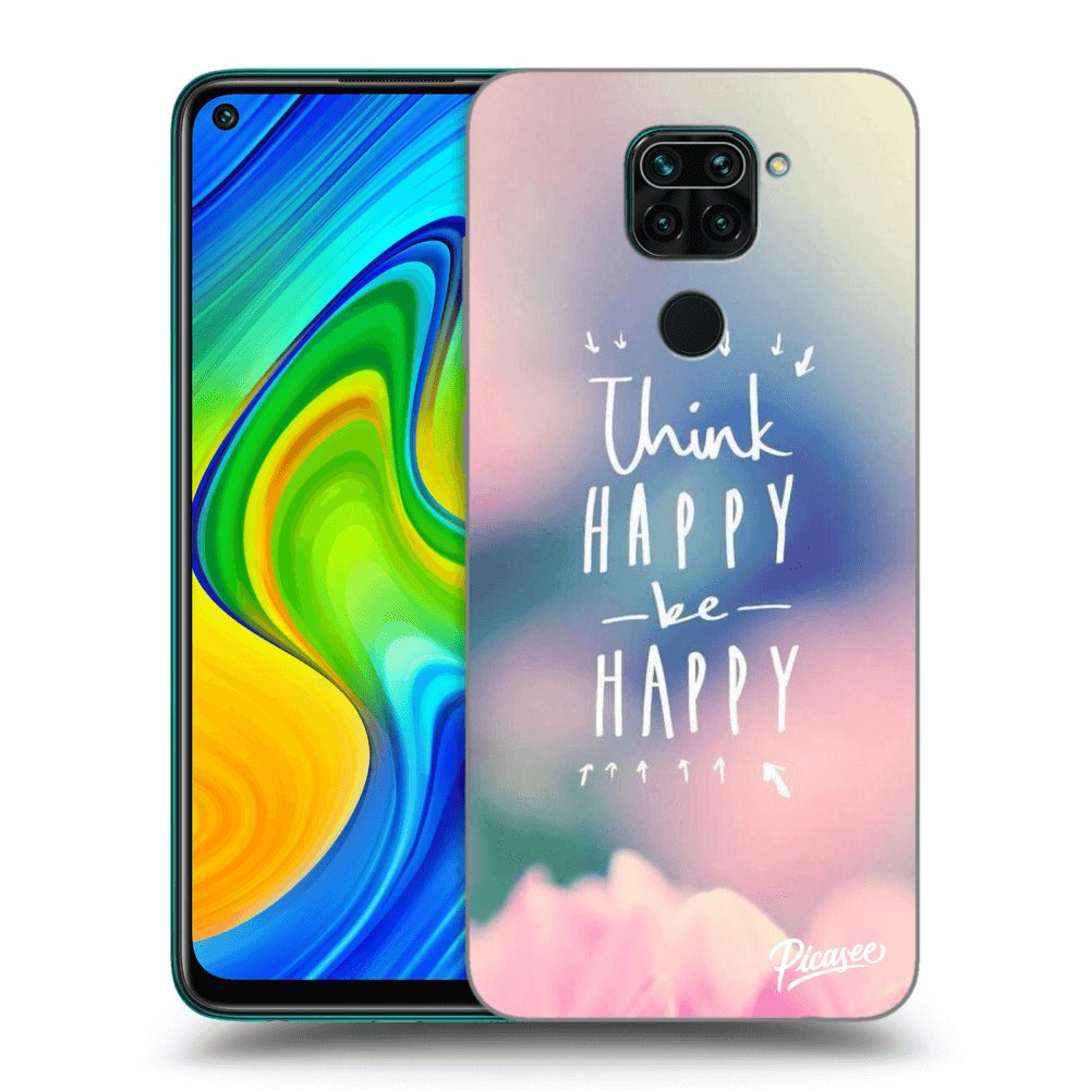 Picasee Xiaomi Redmi Note 9 Hülle - Transparentes Silikon - Think happy be happy