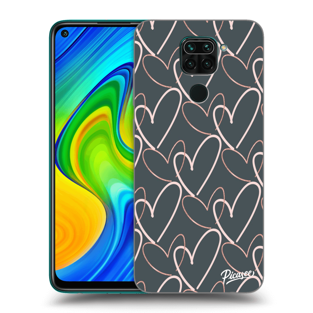 Picasee Xiaomi Redmi Note 9 Hülle - Schwarzes Silikon - Lots of love