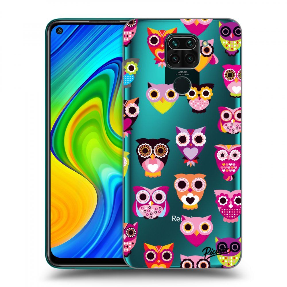 Picasee Xiaomi Redmi Note 9 Hülle - Transparentes Silikon - Owls