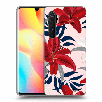 Picasee Xiaomi Mi Note 10 Lite Hülle - Schwarzes Silikon - Red Lily