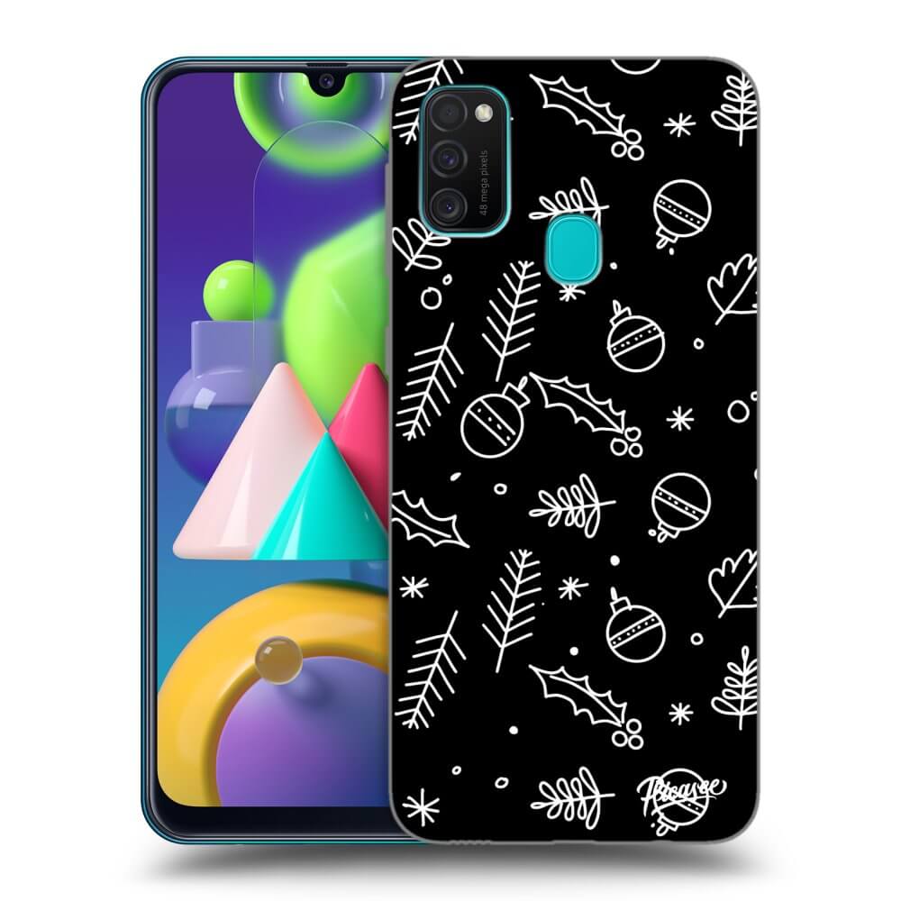 Picasee Samsung Galaxy M21 M215F Hülle - Schwarzes Silikon - Mistletoe