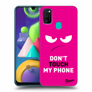 Picasee Samsung Galaxy M21 M215F Hülle - Schwarzes Silikon - Angry Eyes - Pink