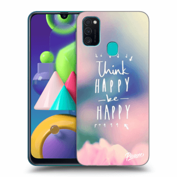 Picasee Samsung Galaxy M21 M215F Hülle - Schwarzes Silikon - Think happy be happy