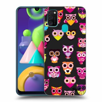 Picasee Samsung Galaxy M21 M215F Hülle - Schwarzes Silikon - Owls