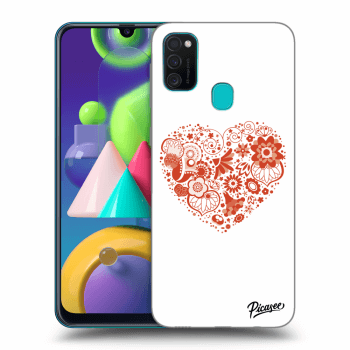 Picasee Samsung Galaxy M21 M215F Hülle - Schwarzes Silikon - Big heart
