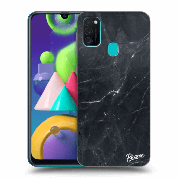Picasee Samsung Galaxy M21 M215F Hülle - Schwarzes Silikon - Black marble