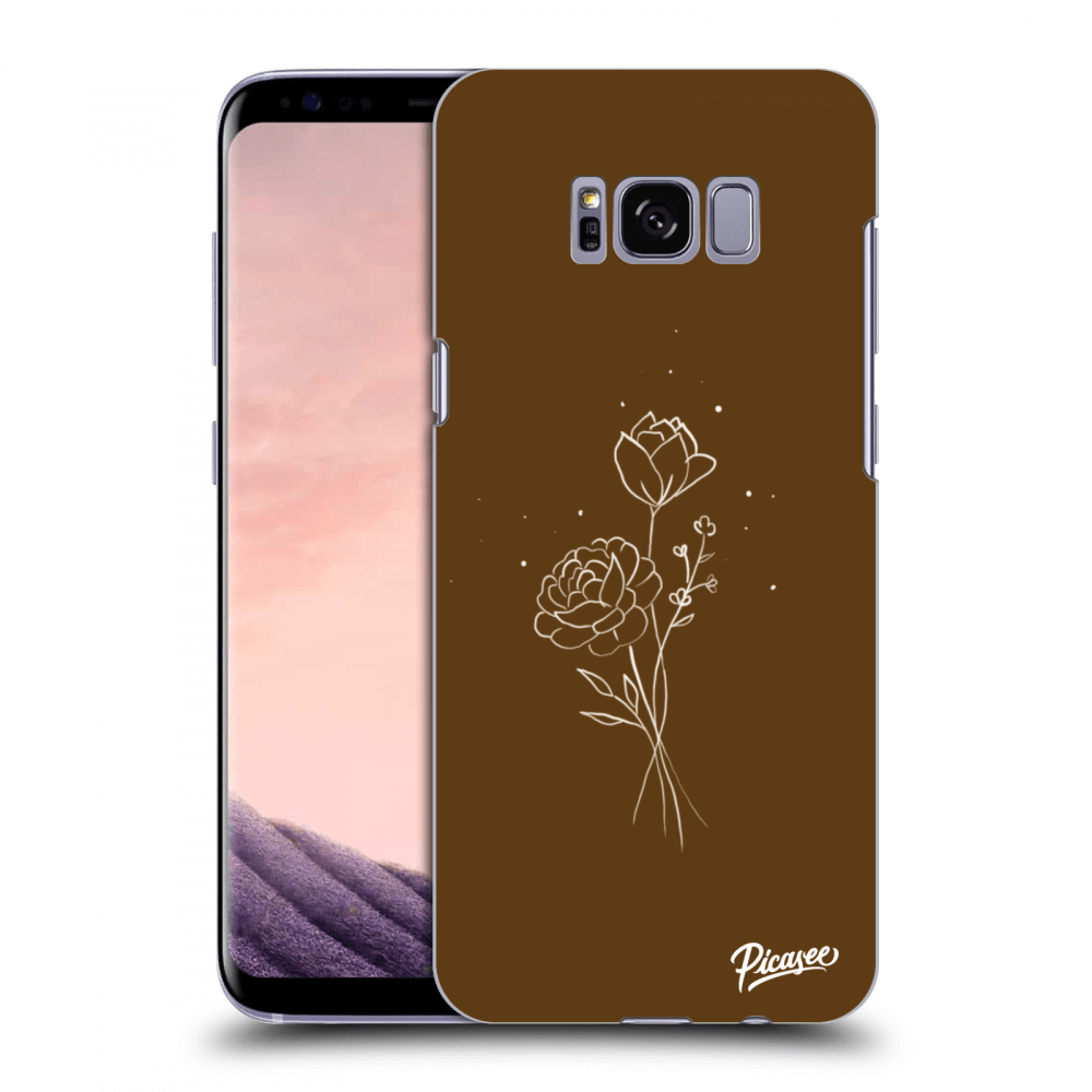 Picasee Samsung Galaxy S8 G950F Hülle - Schwarzes Silikon - Brown flowers