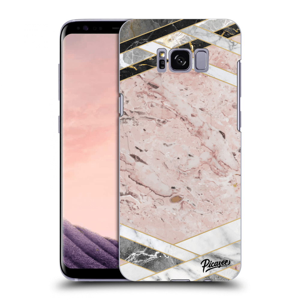 Picasee Samsung Galaxy S8 G950F Hülle - Transparentes Silikon - Pink geometry
