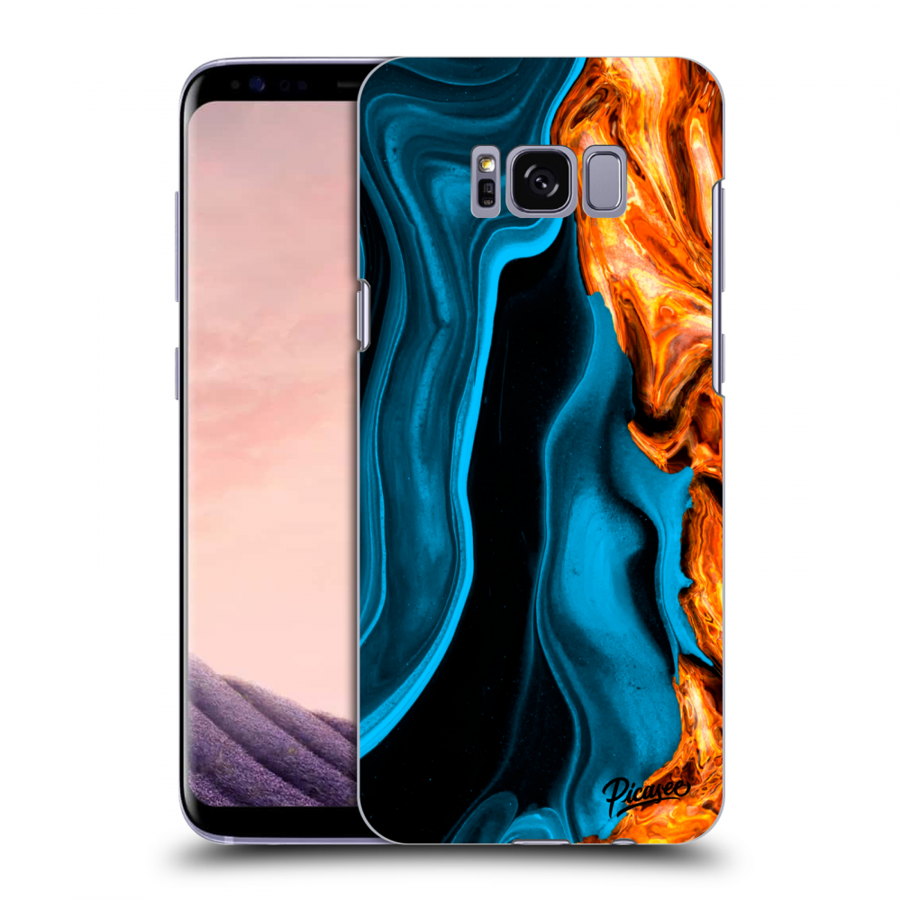 Picasee Samsung Galaxy S8 G950F Hülle - Transparentes Silikon - Gold blue