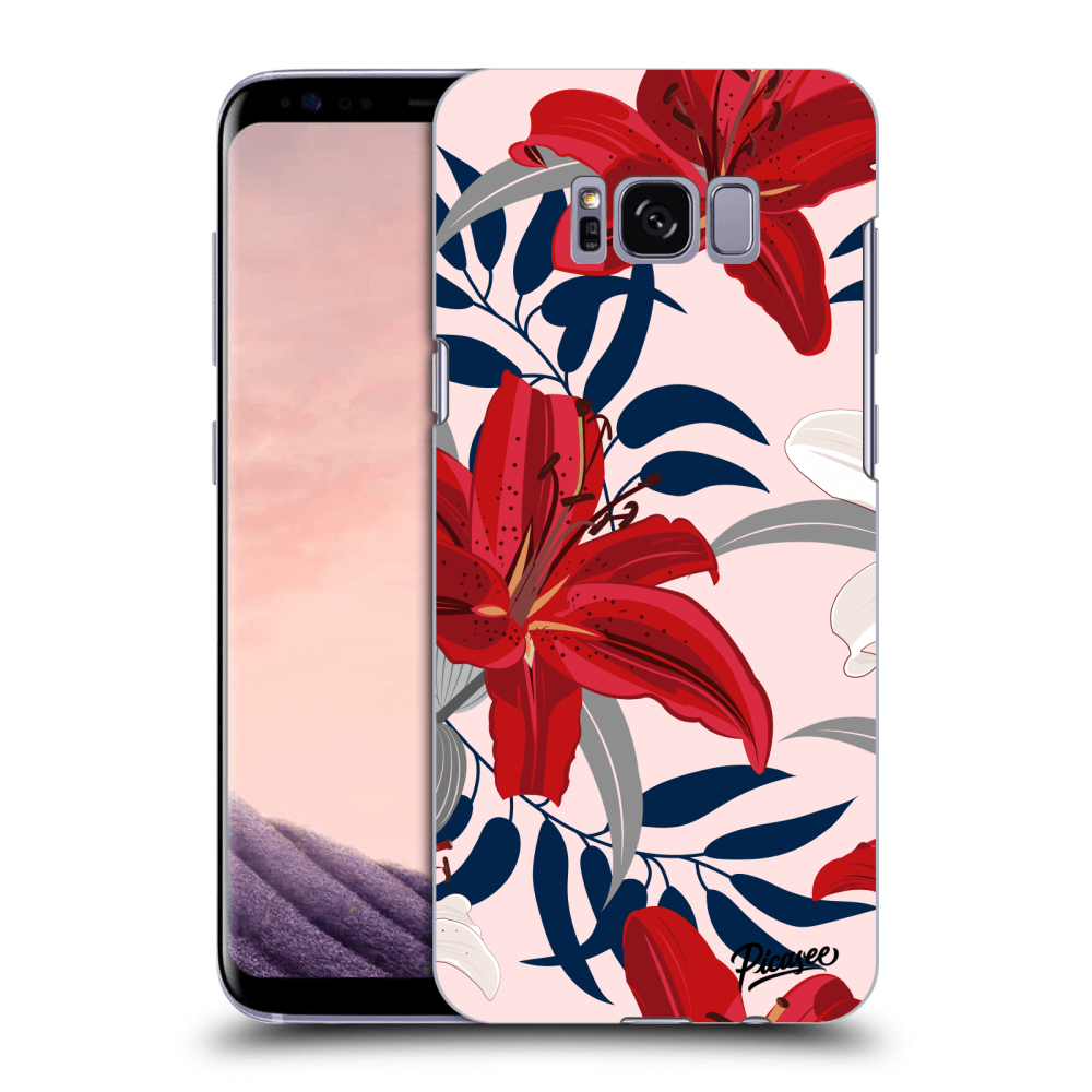 Picasee Samsung Galaxy S8 G950F Hülle - Transparentes Silikon - Red Lily