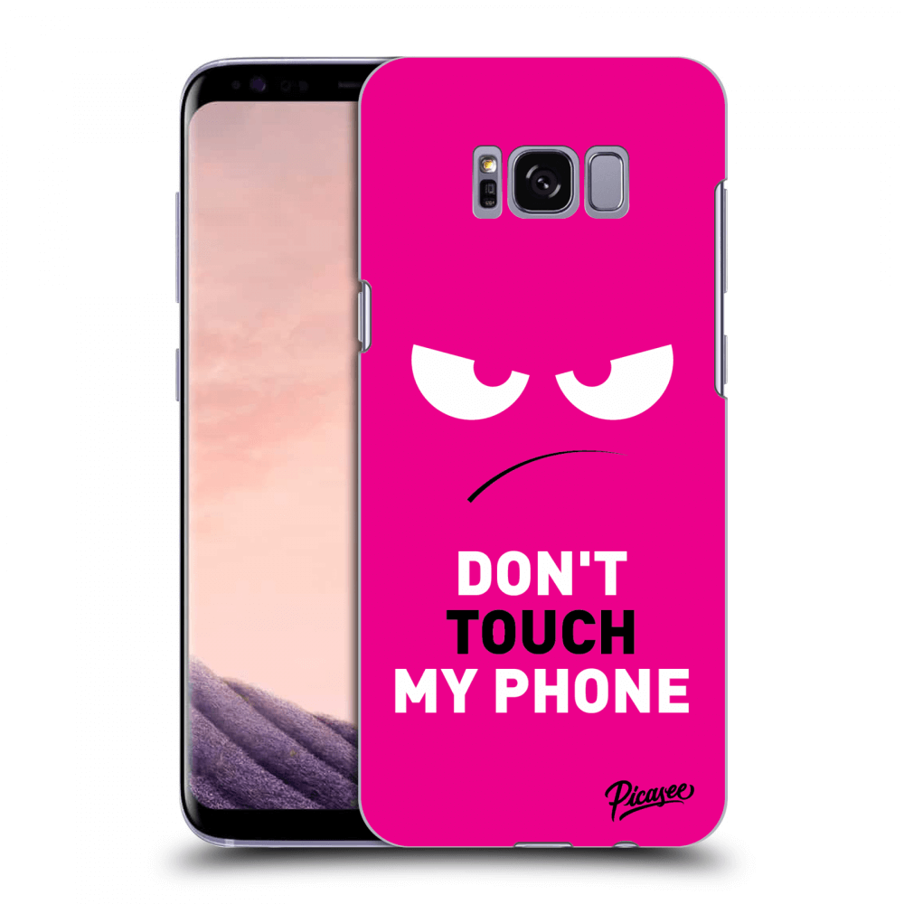 Picasee Samsung Galaxy S8 G950F Hülle - Schwarzes Silikon - Angry Eyes - Pink
