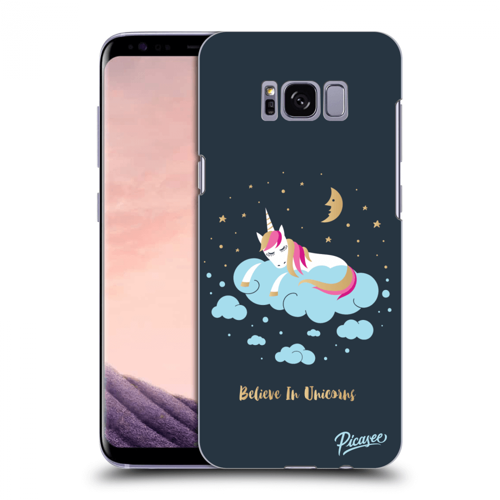 Picasee Samsung Galaxy S8 G950F Hülle - Schwarzes Silikon - Believe In Unicorns