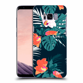 Picasee Samsung Galaxy S8 G950F Hülle - Schwarzes Silikon - Monstera Color