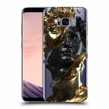 Picasee Samsung Galaxy S8 G950F Hülle - Transparentes Silikon - Gold - Black
