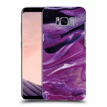 Picasee Samsung Galaxy S8 G950F Hülle - Schwarzes Silikon - Purple glitter