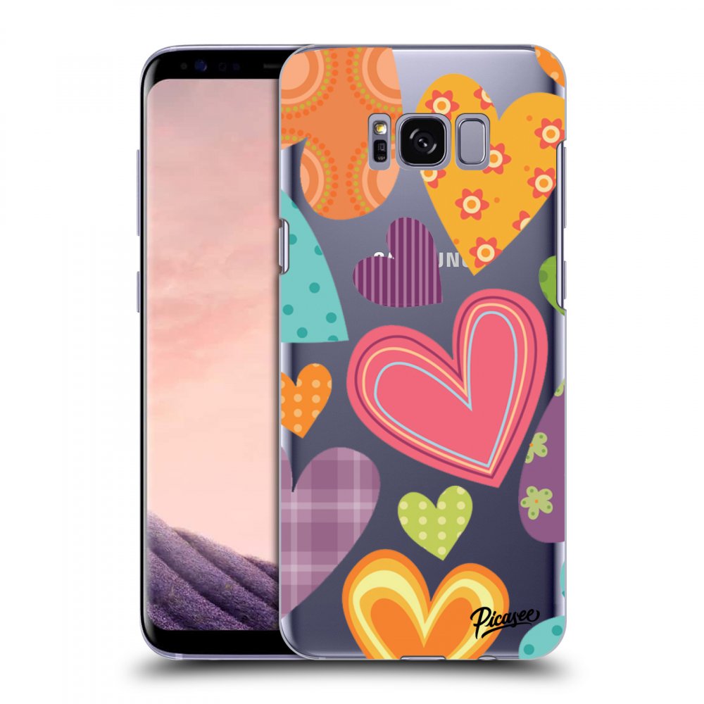 Picasee Samsung Galaxy S8 G950F Hülle - Transparentes Silikon - Colored heart