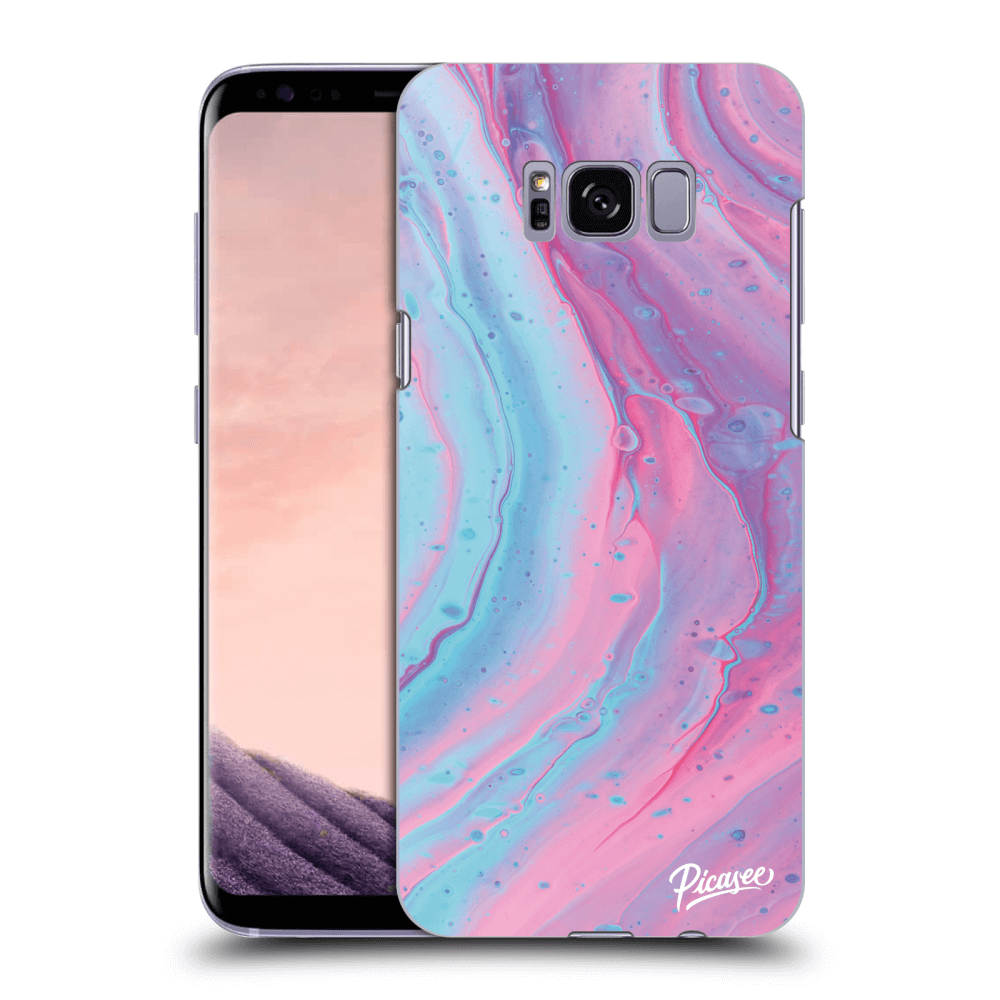 Picasee Samsung Galaxy S8 G950F Hülle - Schwarzes Silikon - Pink liquid