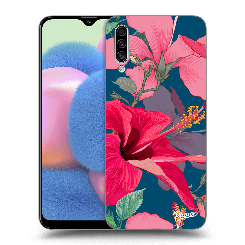 Picasee Samsung Galaxy A30s A307F Hülle - Transparentes Silikon - Hibiscus